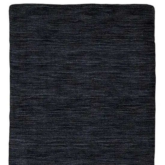 Black Hand Woven Runner Rug Photo 4