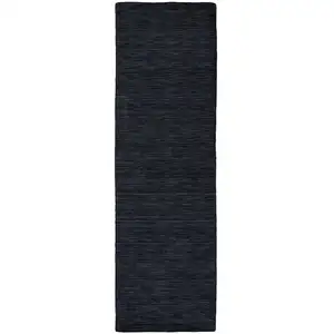 Photo of Black Hand Woven Runner Rug