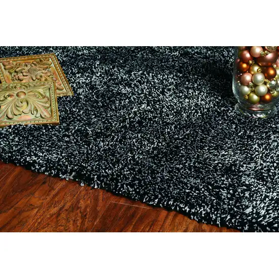 Black Heather Indoor Shag Rug Photo 5