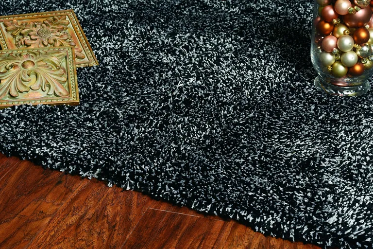 Black Heather Indoor Shag Rug Photo 5