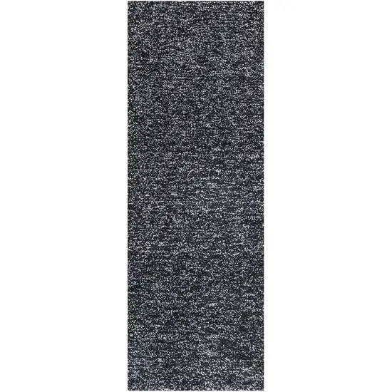 8' Black Heather Plain Runner Rug Photo 2