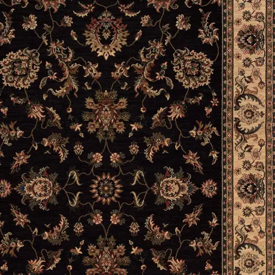 Black Ivory And Brown Oriental Area Rug Photo 5