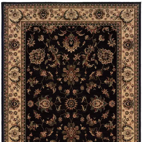 Black Ivory And Brown Oriental Area Rug Photo 6