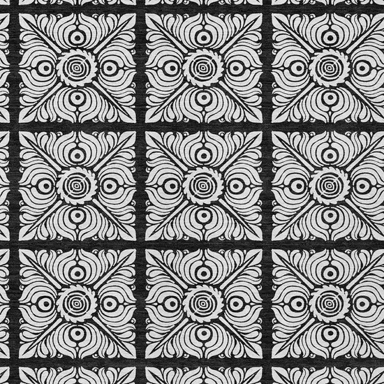 Black Ivory And Gray Medallion Washable Indoor Outdoor Area Rug Photo 7