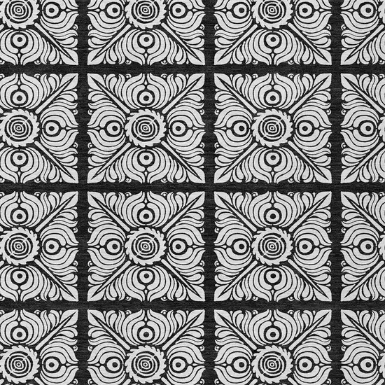 Black Ivory And Gray Medallion Washable Indoor Outdoor Area Rug Photo 7