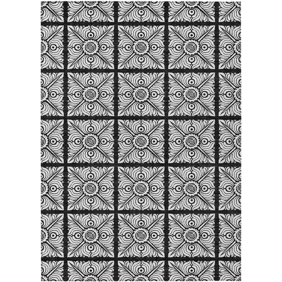 Black Ivory And Gray Medallion Washable Indoor Outdoor Area Rug Photo 2