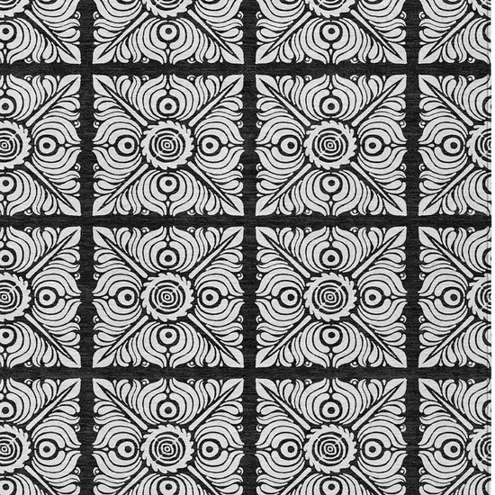 Black Ivory And Gray Medallion Washable Indoor Outdoor Area Rug Photo 7