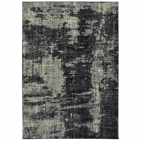 Black Ivory Machine Woven Abstract Indoor Area Rug Photo 1