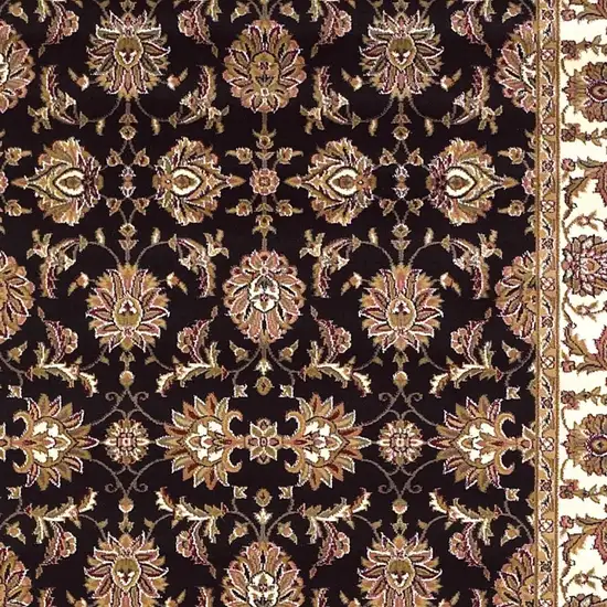 Black Ivory Machine Woven Floral Traditional Indoor Area Rug Photo 8