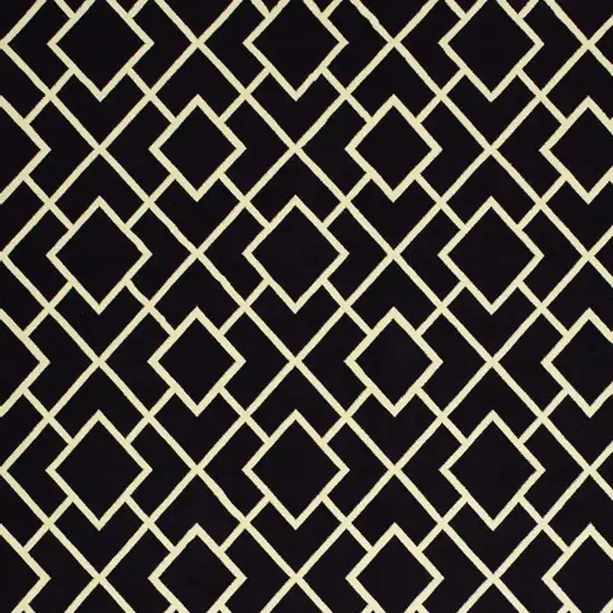 Black Ivory Machine Woven Geometric Diamonds Indoor Area Rug Photo 4