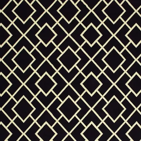 Black Ivory Machine Woven Geometric Diamonds Indoor Area Rug Photo 4