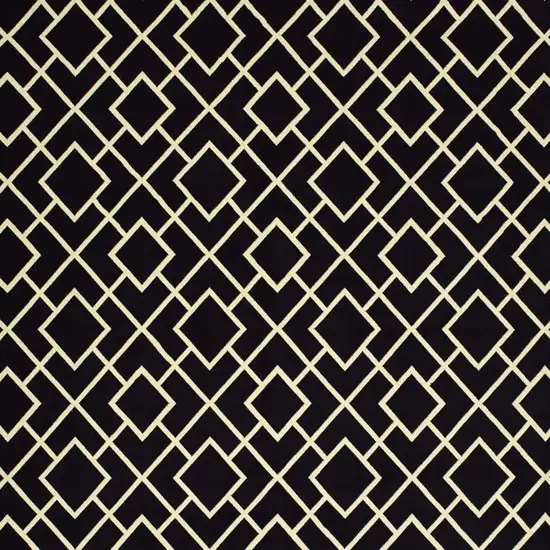 Black Ivory Machine Woven Geometric Diamonds Indoor Area Rug Photo 5