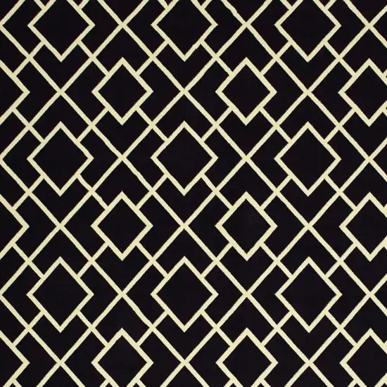 Black Ivory Machine Woven Geometric Diamonds Indoor Area Rug Photo 4