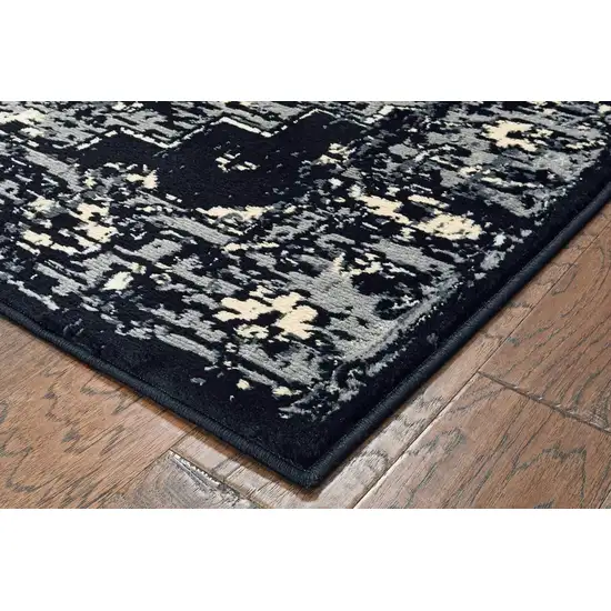 Black Medallion Oriental Area Rug Photo 7