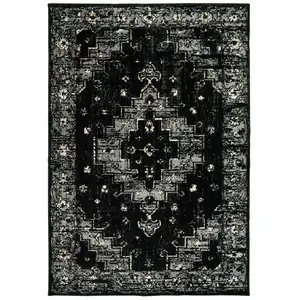 Photo of Black Medallion Oriental Area Rug