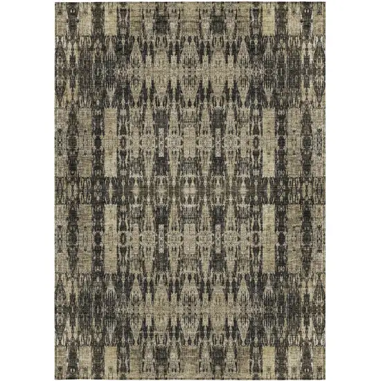 Black Moroccan Washable Non Skid Indoor Outdoor Area Rug Photo 5