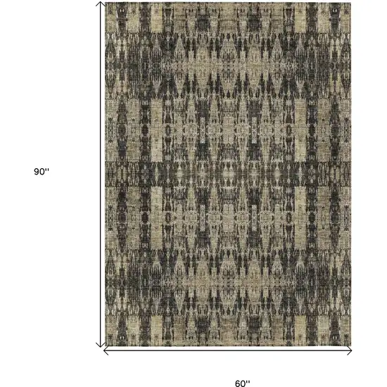 Black Moroccan Washable Non Skid Indoor Outdoor Area Rug Photo 3