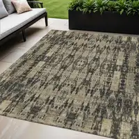 Photo of Black Moroccan Washable Non Skid Indoor Outdoor Area Rug