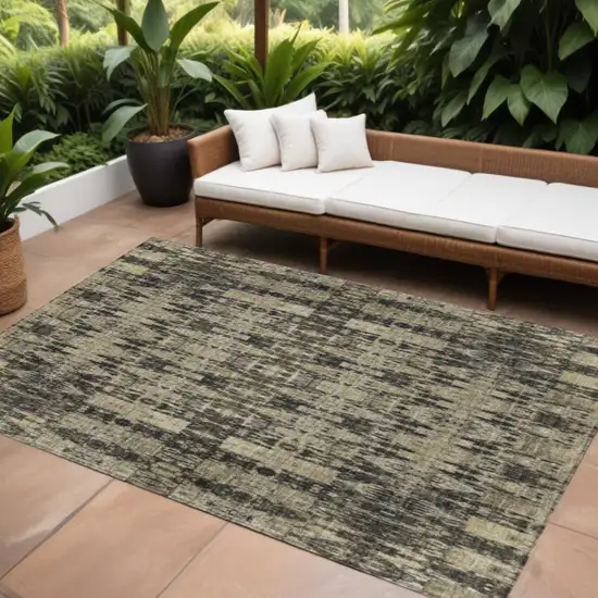 Black Moroccan Washable Non Skid Indoor Outdoor Area Rug Photo 1