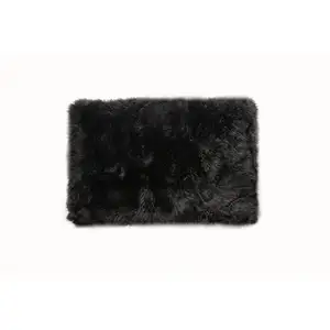 Photo of Black Natural Rectangular Sheepskin Area Rug