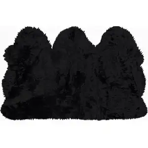 Photo of Black Natural Sheepskin Area Rug