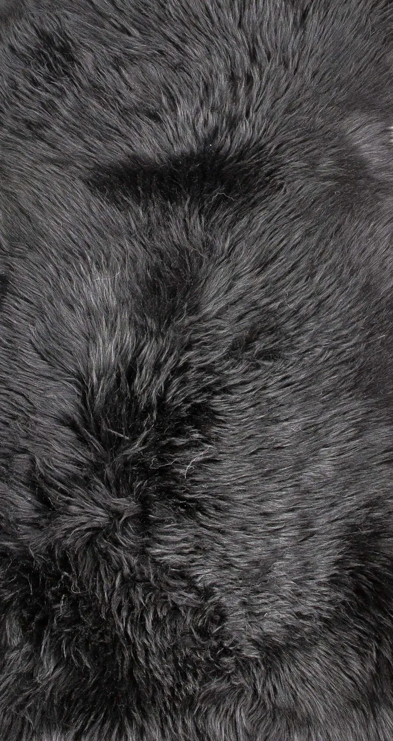 Black New Zealand Natural Sheepskin Rug Photo 1