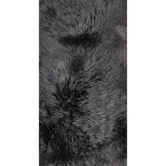 Black New Zealand Natural Sheepskin Rug Photo 1