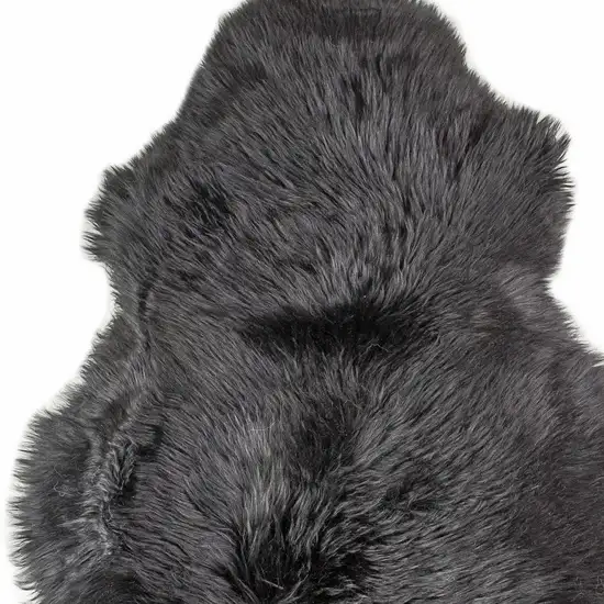 Black New Zealand Natural Sheepskin Rug Photo 7