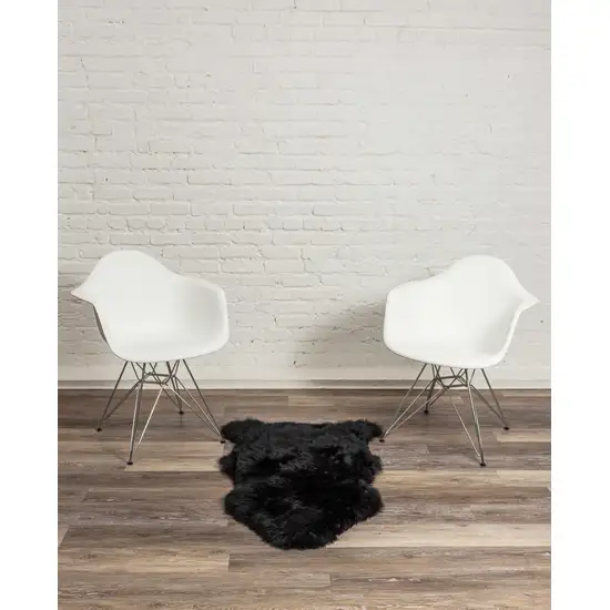 Black New Zealand Natural Sheepskin Rug Photo 5