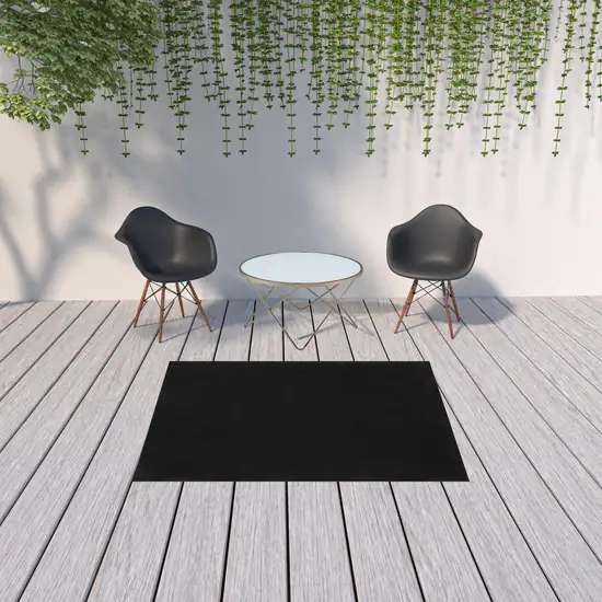 Black Non Skid Indoor Outdoor Area Rug Photo 2