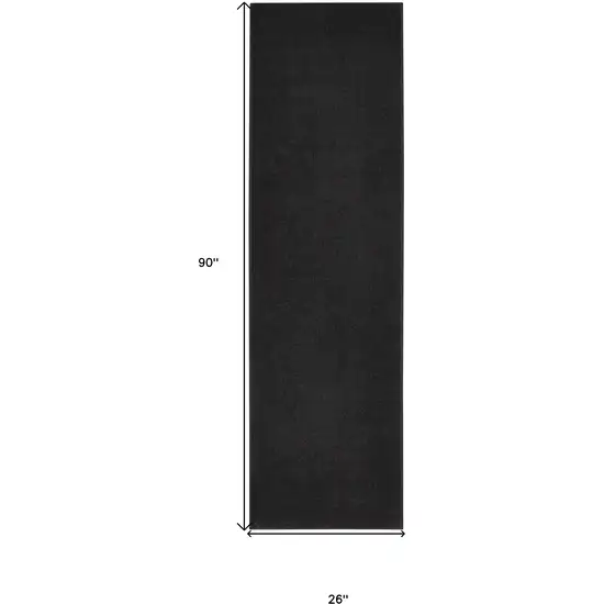 Black Non Skid Indoor Outdoor Runner Rug Photo 5