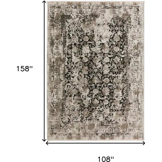 Black Oriental Area Rug With Fringe Photo 6