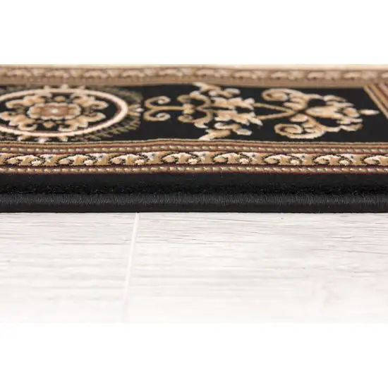 Black Oriental Power Loom Area Rug Photo 8