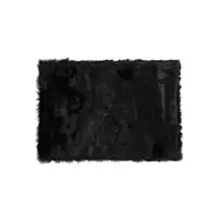 Photo of Black Rectangular Faux Fur - Area Rug