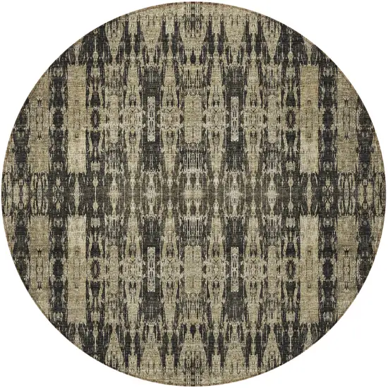 Black Round Moroccan Washable Non Skid Indoor Outdoor Area Rug Photo 5