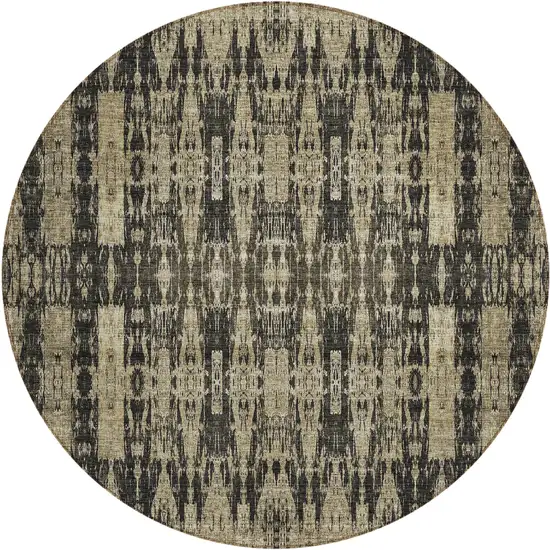 Black Round Moroccan Washable Non Skid Indoor Outdoor Area Rug Photo 2