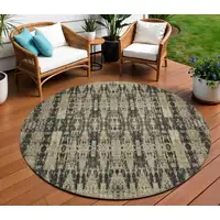 Photo of Black Round Moroccan Washable Non Skid Indoor Outdoor Area Rug