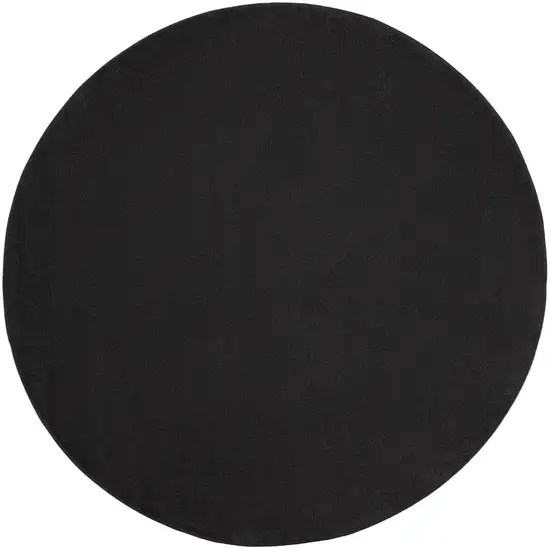 Black Round Non Skid Indoor Outdoor Area Rug Photo 1