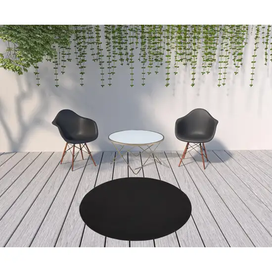 Black Round Non Skid Indoor Outdoor Area Rug Photo 2