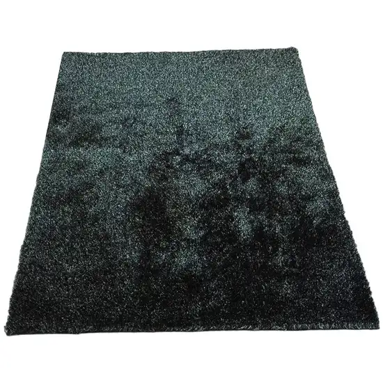 Black Shag Hand Tufted Area Rug Photo 2