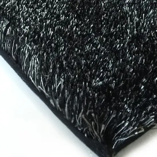 Black Shag Hand Tufted Area Rug Photo 3