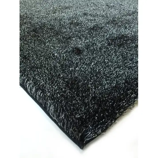 Black Shag Hand Tufted Area Rug Photo 5