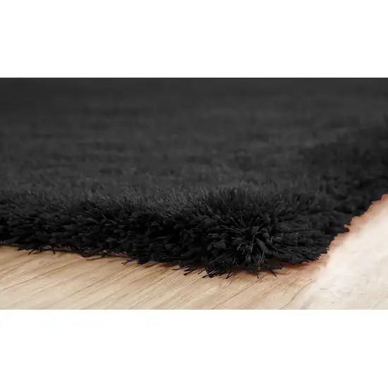 Black Shag Hand Tufted Area Rug Photo 5