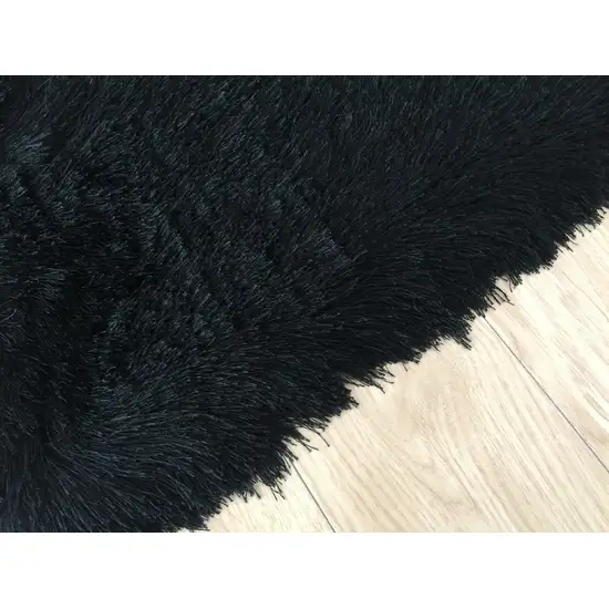 Black Shag Hand Tufted Area Rug Photo 5