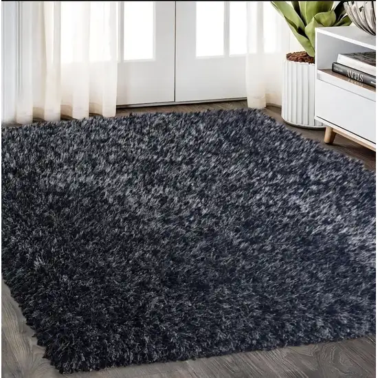 Black Shag Hand Tufted Area Rug Photo 1