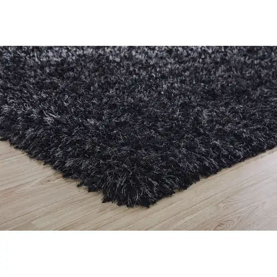 Black Shag Hand Tufted Area Rug Photo 6