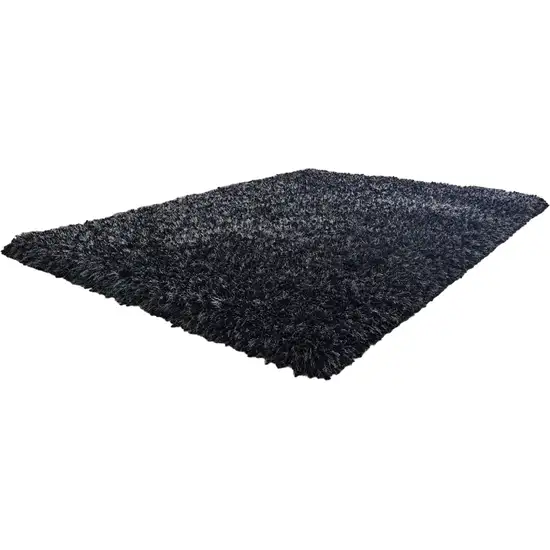 Black Shag Hand Tufted Area Rug Photo 2