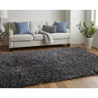 Photo of Black Shag Hand Tufted Area Rug