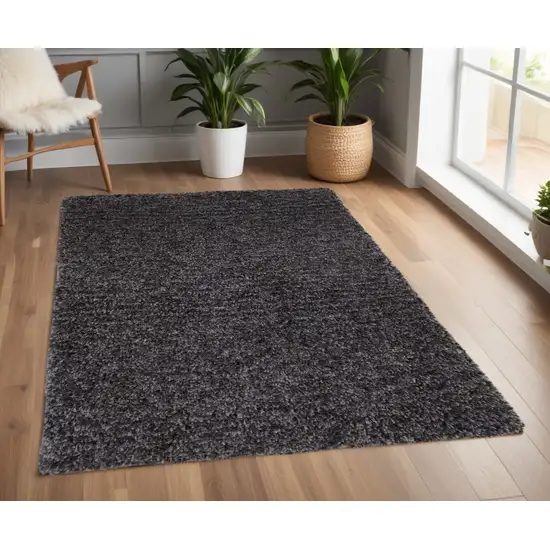 Black Shag Hand Tufted Area Rug Photo 1