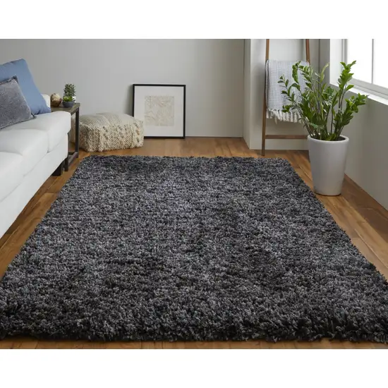 Black Shag Hand Tufted Area Rug Photo 7